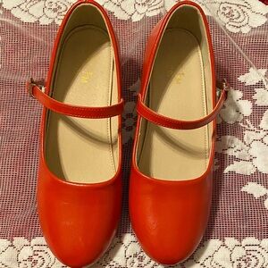 Red Mary Jane Easy Buckle Shoes